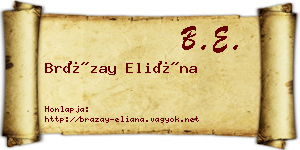 Brázay Eliána névjegykártya
